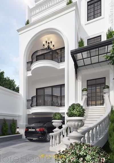 Thiết kế kiến trúc nội thất biệt thự Việt Hưng phong cách tân cổ điển